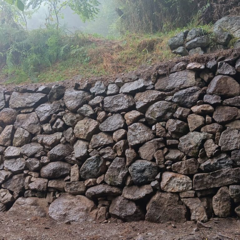 mur pierre sèche paysan